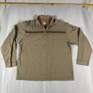 Blue Pronto Uomo Mens Large Brown‎ Striped Quarter Zip Pullover Sweater